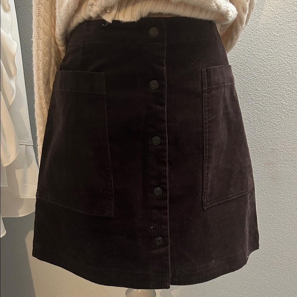 GAP Dark Brown Corduroy A-Line Skirt Women’s size 6 Tall